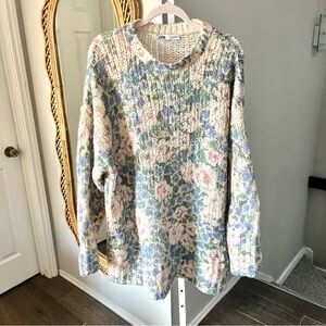 Zara / oversized floral wool blend sweater